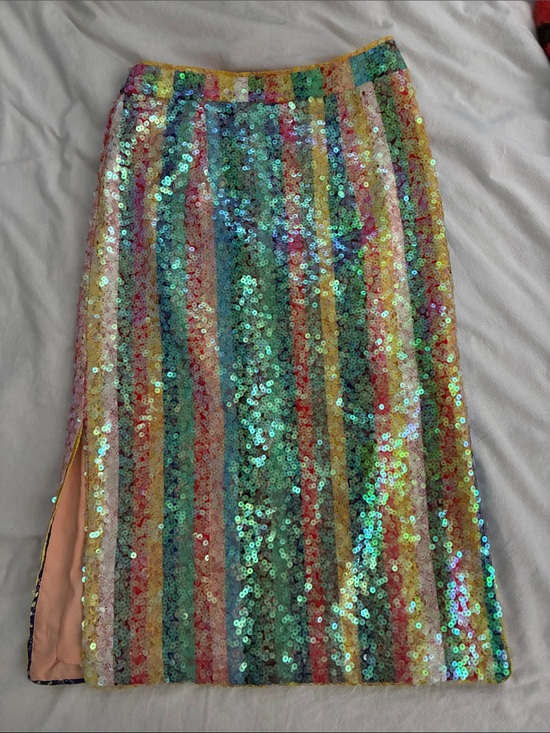 Maeve Dresses & Skirts - Anthropologie Multicolor Sequin Stripe Midi Skirt